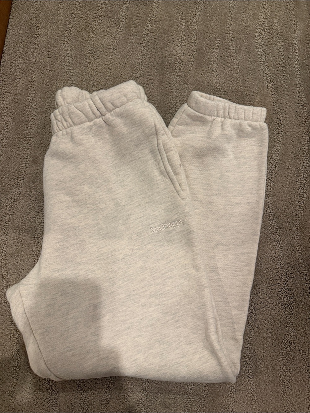 Cream Sweatpants with Elastic Waist